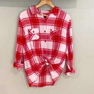 Red and white flannel by Blue Age in a size XL.
